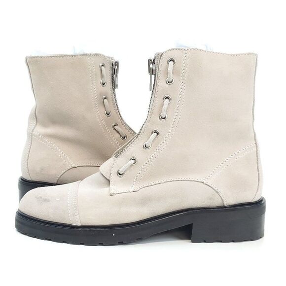 All Saints Ariel Boots Zip Up Suede Leather Combat Boots NWOB - Picture 3 of 13
